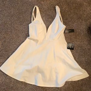Lulu’s Fit and Flare White Graduation Dress